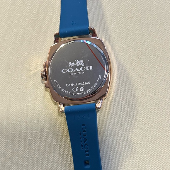 Coach Boyfriend Watch with 34mm Rose Gold Face With Teal Blue Silicone B… - Picture 3 of 5
